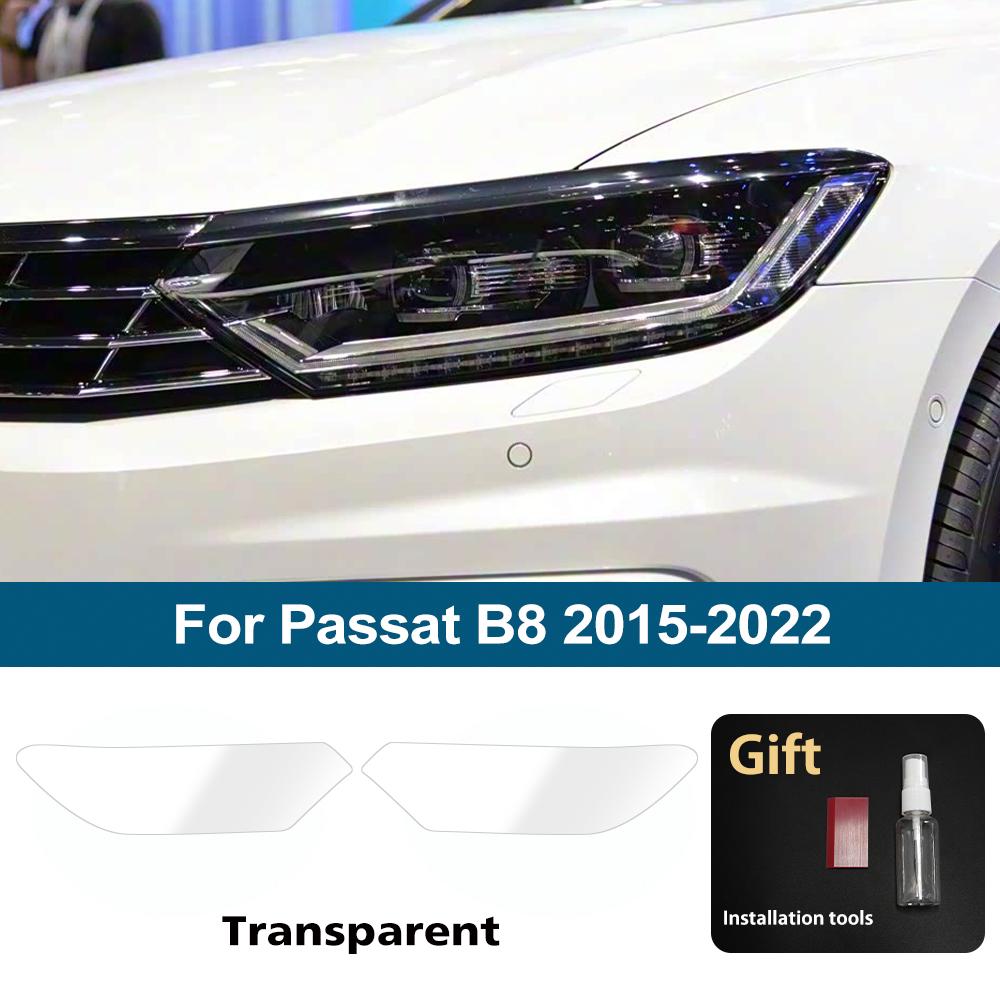 

Smoke Black Pre Cut Car Headlight Protective Film For Volkswagen Passat B8 B9 Wagon Anti-Scratch High-Gloss Auto Vinyl Wrap Film For B8 15-22 CLR