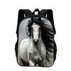Horse Backpack Animal Horse 3D Printed Large Capacity New Handsome Casual Backpack for Primary and Secondary School Students