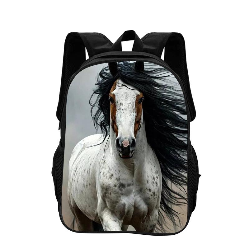 Horse Backpack Animal Horse 3D Printed Large Capacity New Handsome Casual Backpack for Primary and Secondary School Students