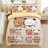 Cartoon Bear Panda Duvet Cover, Cute Bubu Dudu Bear Bedding Set Soft Polyester 3D Digital Printed Duvet Cover and Pillowcase