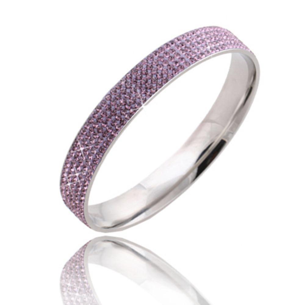 Female Style Five Row Flat Inlaid Zircon Bracelet