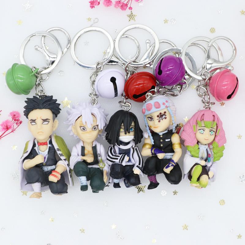 

Трендовые брелоки «Клинок, рассекающий демонов»: Мультяшные брелки для ключей от машины и подвески для сумки full set