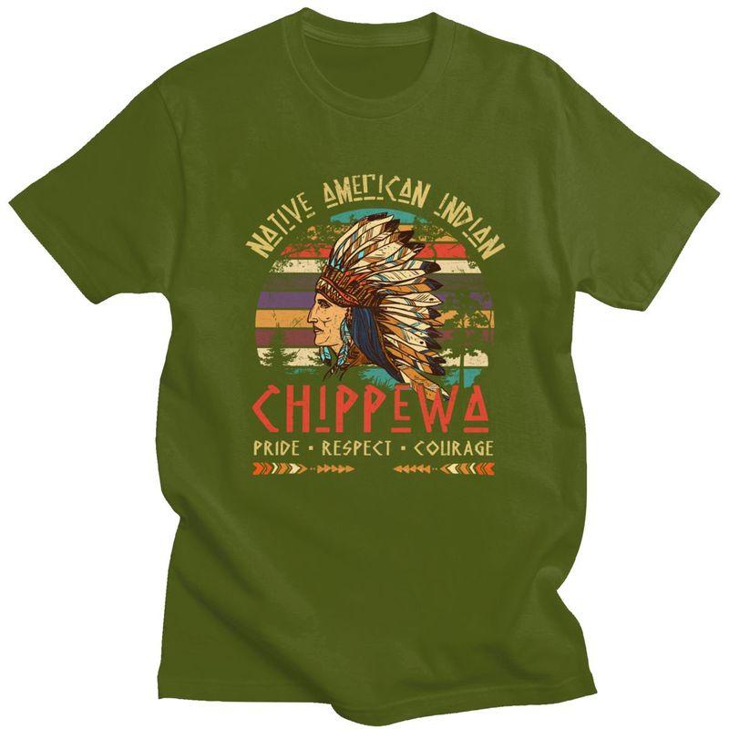 Chippewa Native American Indian Pride Indigenous Tribe T Shirt for Men Tshirt Summer Style Short Sleeve Tee Shirt Clothing