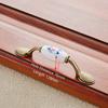 NAIERDI Antique Bronze Ceramic Cabinet Handles Zinc Alloy Drawer Knobs Wardrobe Door Handles Morning Glory European Handle