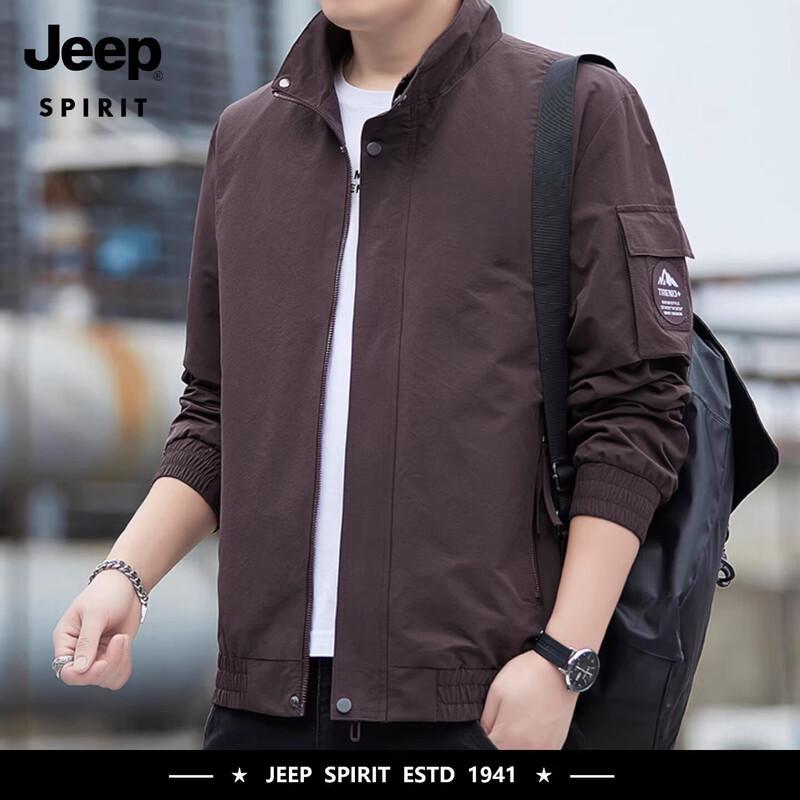 JEEP SPIRIT Men's Casual Stand Collar Jacket