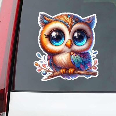 Araba Çıkartmaları Sevimli Baykuş Su Geçirmez Vinil Çıkartmalar Araba Gövdesi Pencere Tampon Dekorasyonu Motosiklet Kask Çıkartmaları tm149
