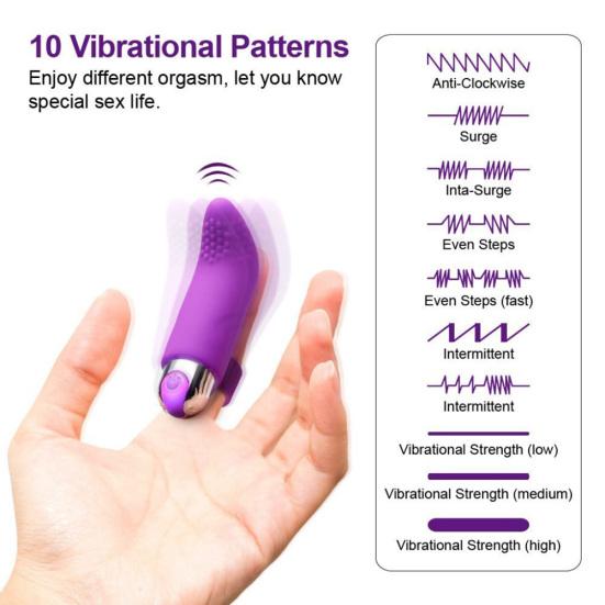 Silicone Finger Bullet Shape Dildo Vibrator Women Sex Toy G Spot Massager Stick