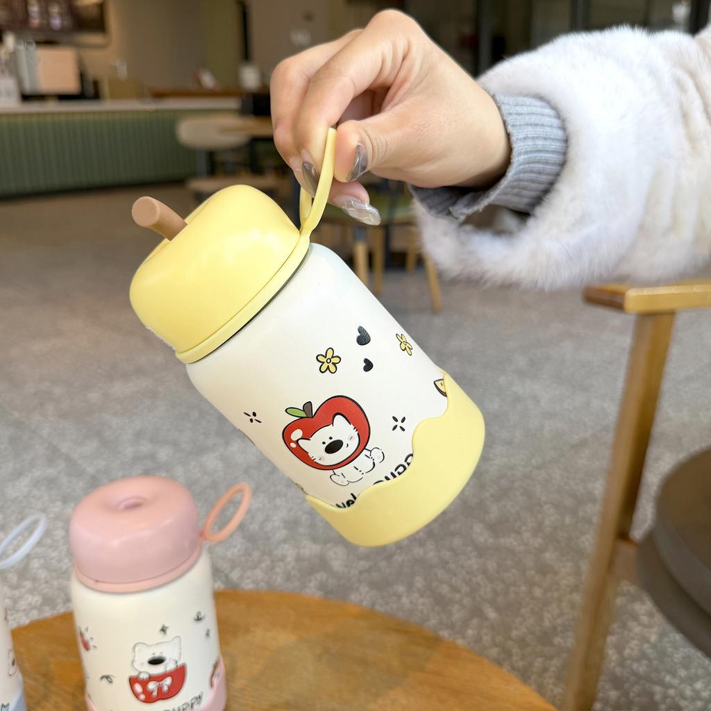 Water Bottle, Apple Pocket Cup, Cute Stainless Steel Portable Insulated Cup, Compact Portable Water Cup, Apple Insulated Cup