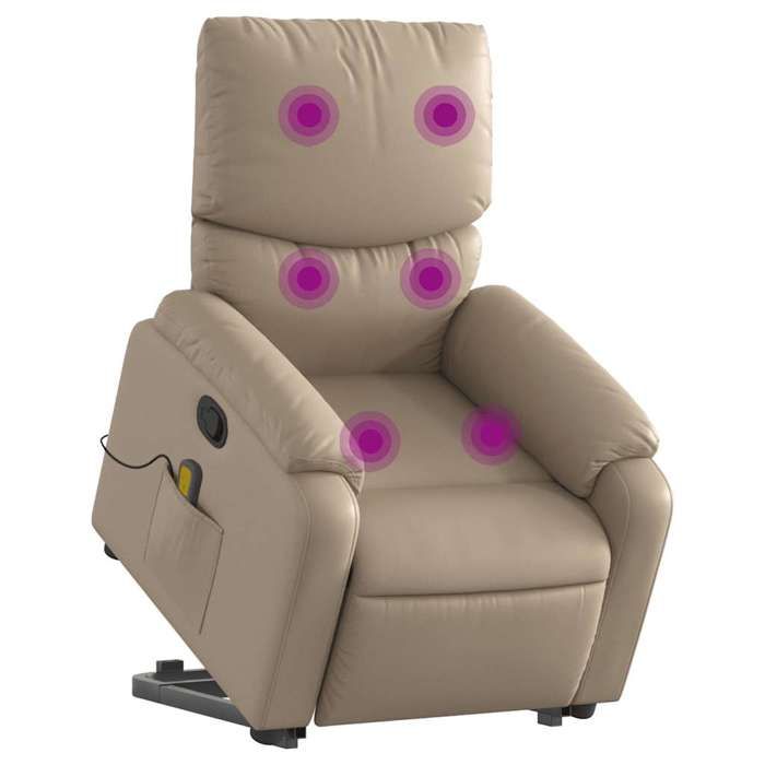 VidaXL Recliner Massage Chair Cappuccino Faux Leather 3204899
