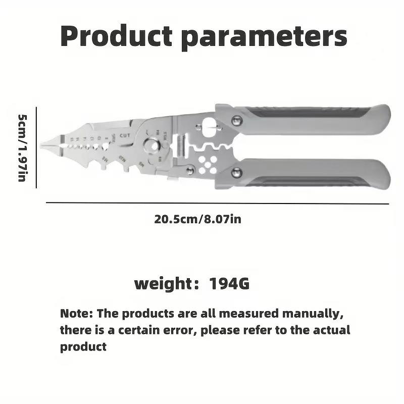 Stainless Steel Multifunctional Stripping Pliers Wire Splitting Skinning Crimping Pliers Universal Winding Industrial Wire Cutting Pliers