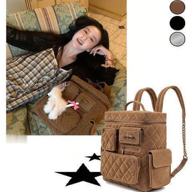 

Fashionable Commuter Large-capacity Female Backpack Student Travel Bag срібний