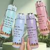 1PC Bear Bread Quote Cute Print 750ml Color Plastic Sports Water Bottle Leakproof Flip Straw Lid Suitable for Sports Office Home Use
