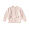 DAVE&BELLA Girls' Floral Anti-Static Cotton Cardigan Sweater
