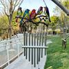 1 Set Creative Bird Design Metal Wind Chimes No Battery Required Hanging Decor for Windows Balconies Gardens