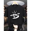European Size Summer Men's Fashion Pattern Short Sleeve T-Shirt with Letter Print