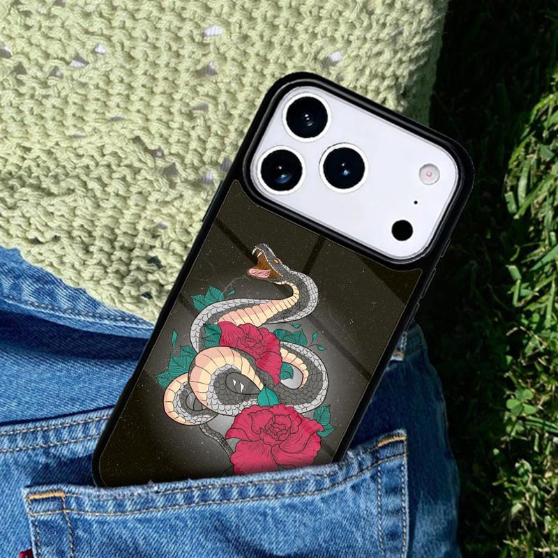 Snake Flower Phone Case For iPhone 17 AIR 16 Pro Max 15 14 Pro 11 12 13 Shockproof Silicone Cover iPhone 11 Pro Max
