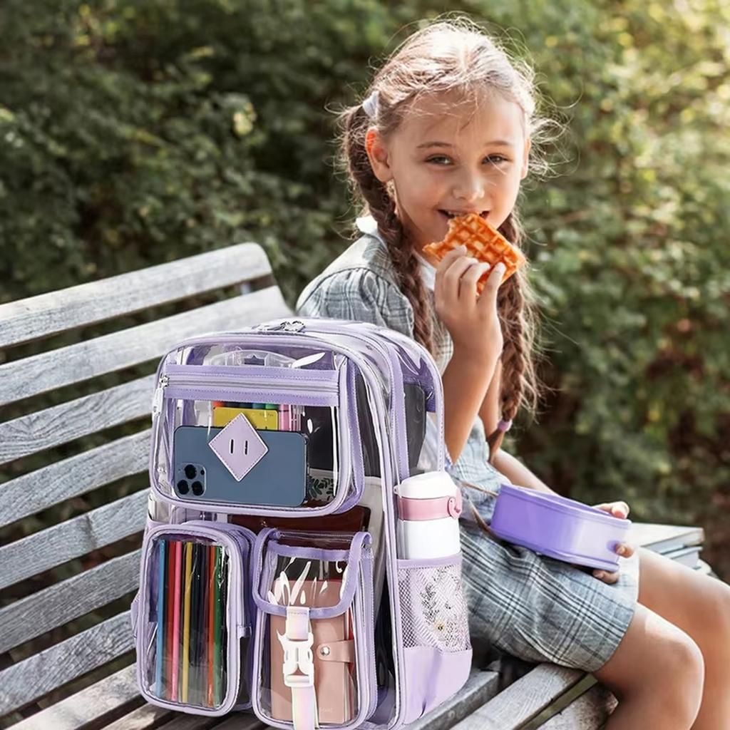 Transparent Backpack, , Large Capacity, Elementary, Middle, High School, Grade Backpack, Backpack for Girls