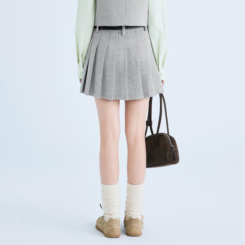 LEDIN Pleated A-Line Mini Skirt