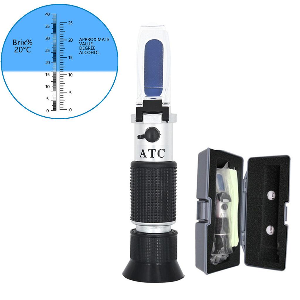 Brix 0~32% /58%- 90%  alcohol 0-80% Refractometer Sugar & Alcohol Meter Measurement Tool Honey Sugar Bees Water Test Flowmeter