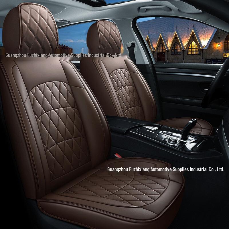 Eco-Friendly Four Seasons PVC Leather Car Seat Covers - Universal Full Coverage for Five Seats