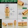 Brass Pipe Hex Nipple Fitting 1/8" 1/4" 3/8" 1/2" 3/4" 1" BSP Male Thread Quick Adapter Coupler Connector for Water Oil Gas
