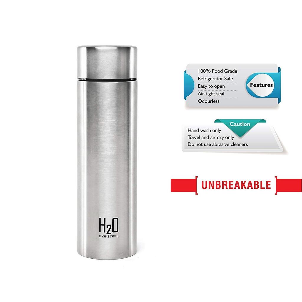 Stainless Steel Water Bottle 1000ml | ISI Certified | Single Wall | Leakproof, Rust-Proof | Food Grade & Easy to Carry | Ideal for Fridge