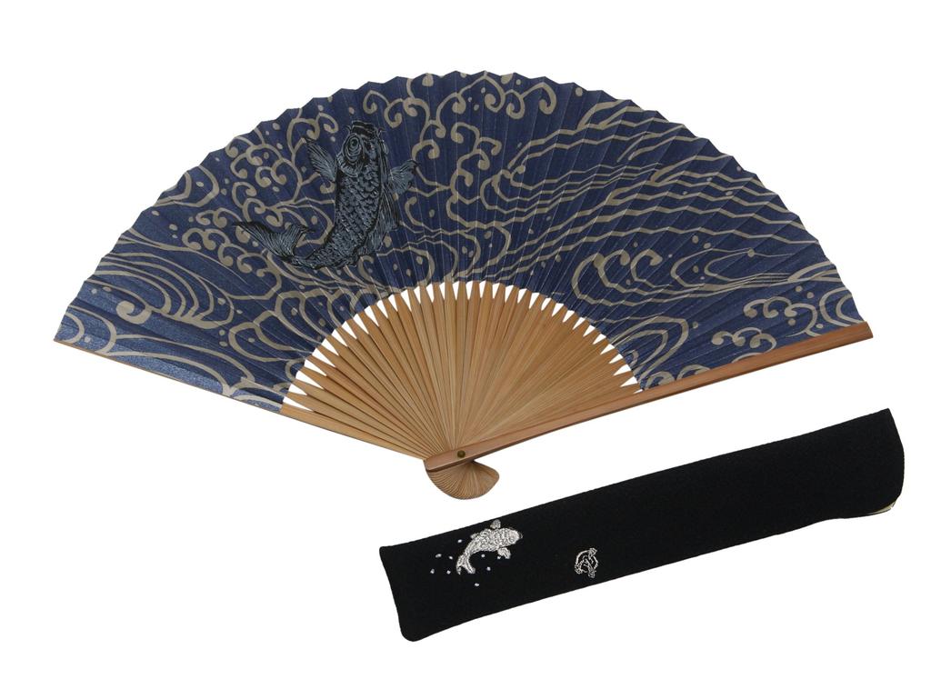 Kyoto Usu Karaki Kyoto Handwerker handgemachte Fächertasche Präsentationsbox [Hasegawa] Fächer, Karpfen, Sekishu, Fächer, inklusive,