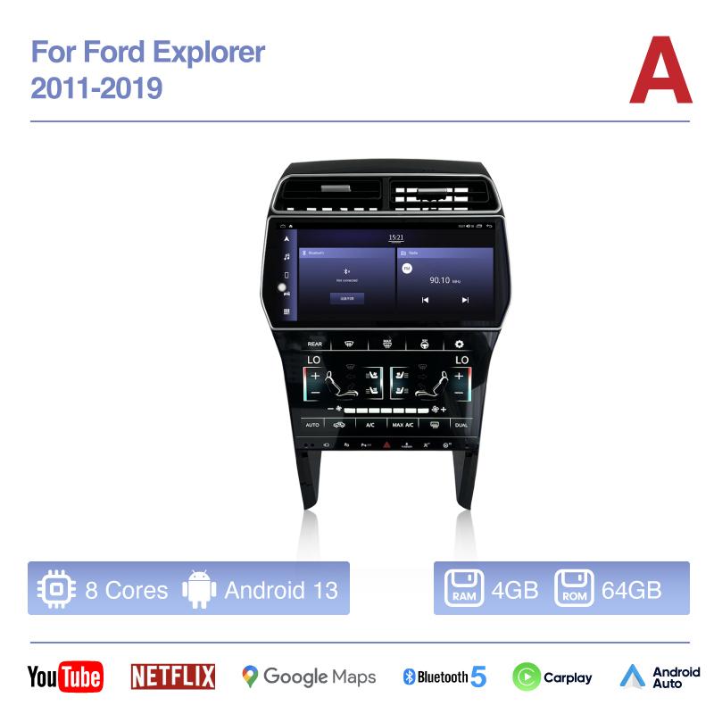 12.3" For Ford Explorer 2011-2019 Car Multimedia Video Player GPS Navigation Radio Android13 8+256G 8Core CarPlay 4G AC Screen