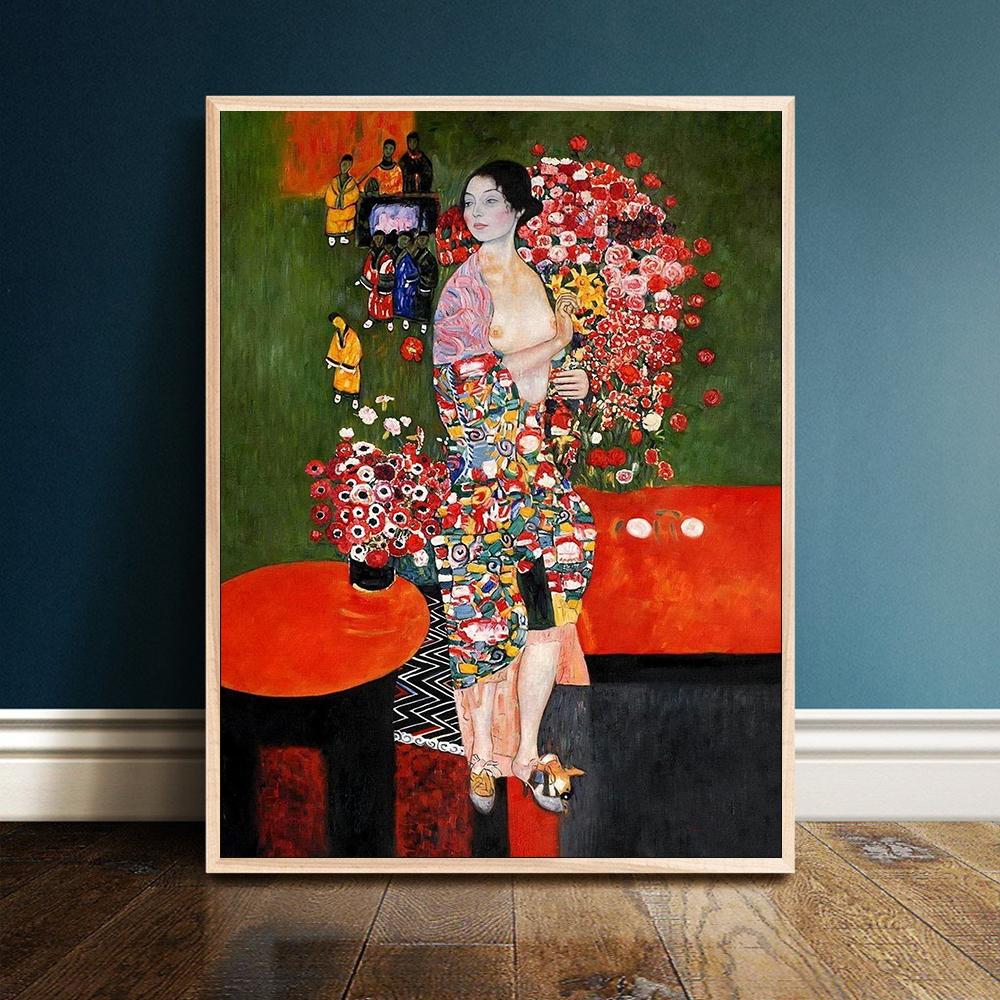 Classic Famous Gustav Klimt The Dancer Abstract Painting On Canvas Print Poster Modern Art Wall Pictures For Living Room Cuadros