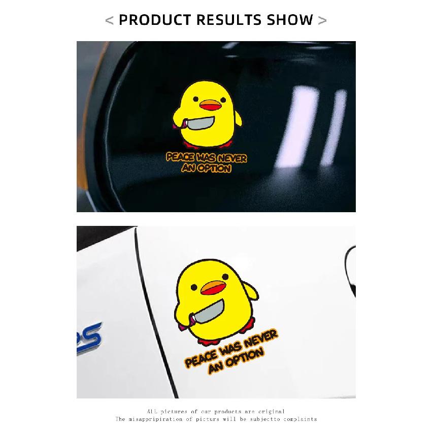 Little yellow duck reflective car stickers personalized fun waterproof warning labels stickers motorcycle decorative accessories