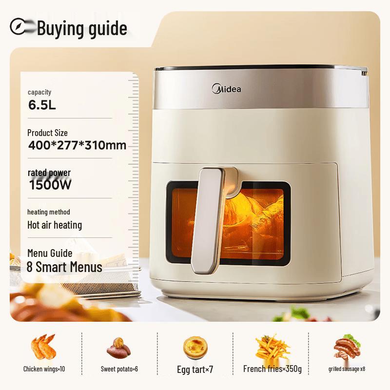 Midea 6.5L Smart Touch Visible Air Fryer Oven CN Plug (adapter Included)