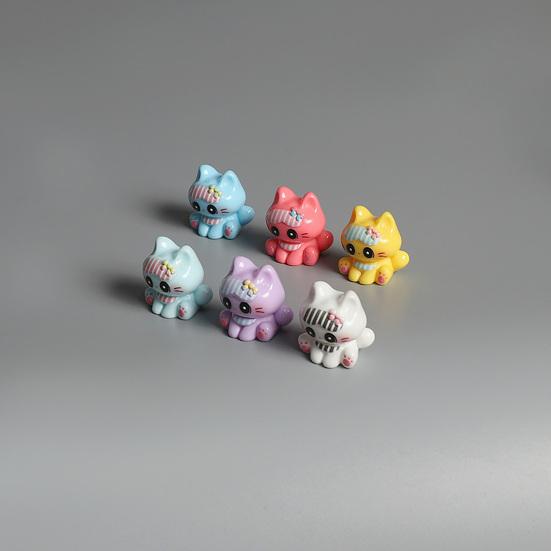 3 Pezzi Mini Gatti in Resina, Gatti in Miniatura Cartoni Animati Modello Animale per Giardino delle Fate, Paesaggio Muschio, Artigianato Terrario Fai-da-te, Decorazione per Torta