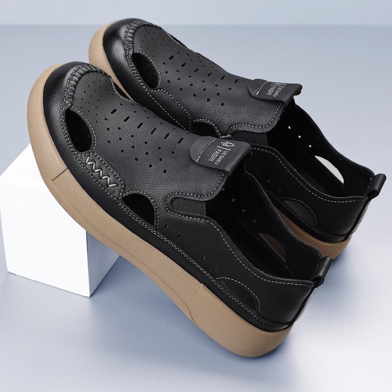 2025 Classic Summer Men's Sandals Thick Soles Durable Men's Camping Hiking Shoes Outdoor Anti Slip Oxford Shoes Breathable