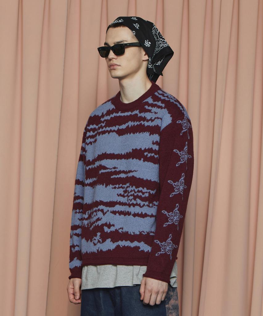 UNALLOYED Note Star Knit / Burgundy