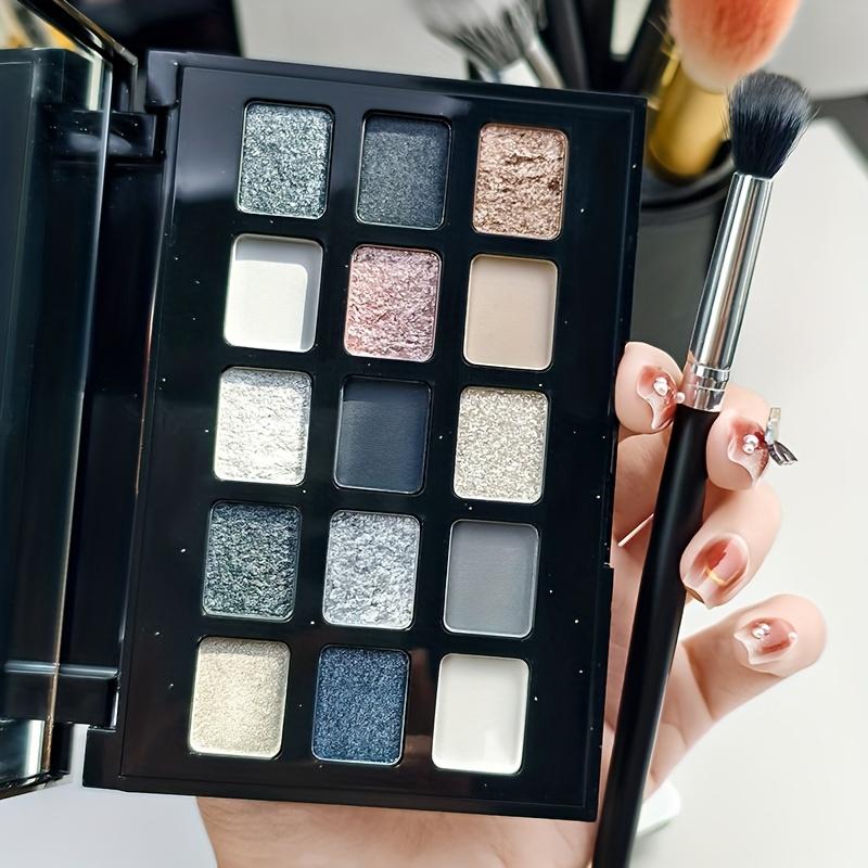 15-Farben Lidschattenpalette Mattes & Schimmerndes Finish, Smoky Punk Make-up mit Glitzerakzenten, Gemischte Farbtöne für Alltag & Besondere Anlässe