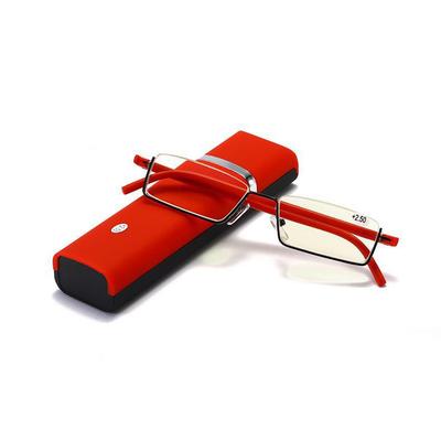 Vogue Women Prescription TR90 Unisex Half Frame Anti-Blue Light +1 +1.5 +2.0 +2.5 +3.0 +3.5 +4.0 Reading Glasses Eyewear With Case Metal Men