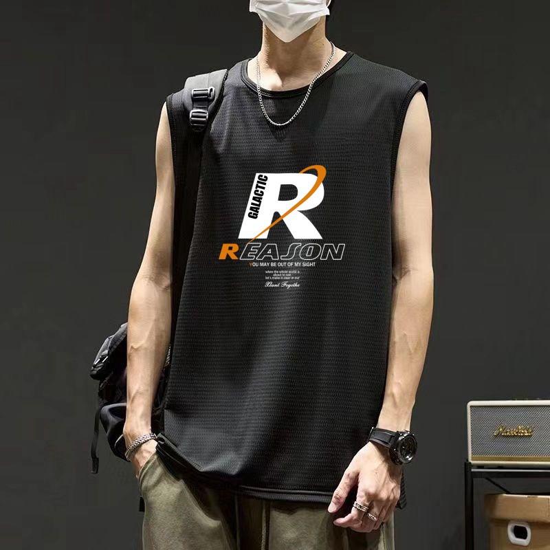 Men's Breathable Quick-Dry Ice Silk Basketball Sleeveless Vest - Plus Size