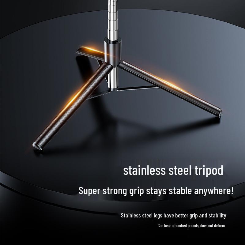 1.7m Anti-Shake Selfie Stick with Bluetooth Remote, Stabilizer, Telescopic Frame, Fill Light, and Mobile Holder for Live Streaming.