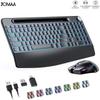 2.4G Wireless RGB Backlit Keyboard & Silent Mouse Combo with Adjustable Lighting & Anti-Screen-Off.