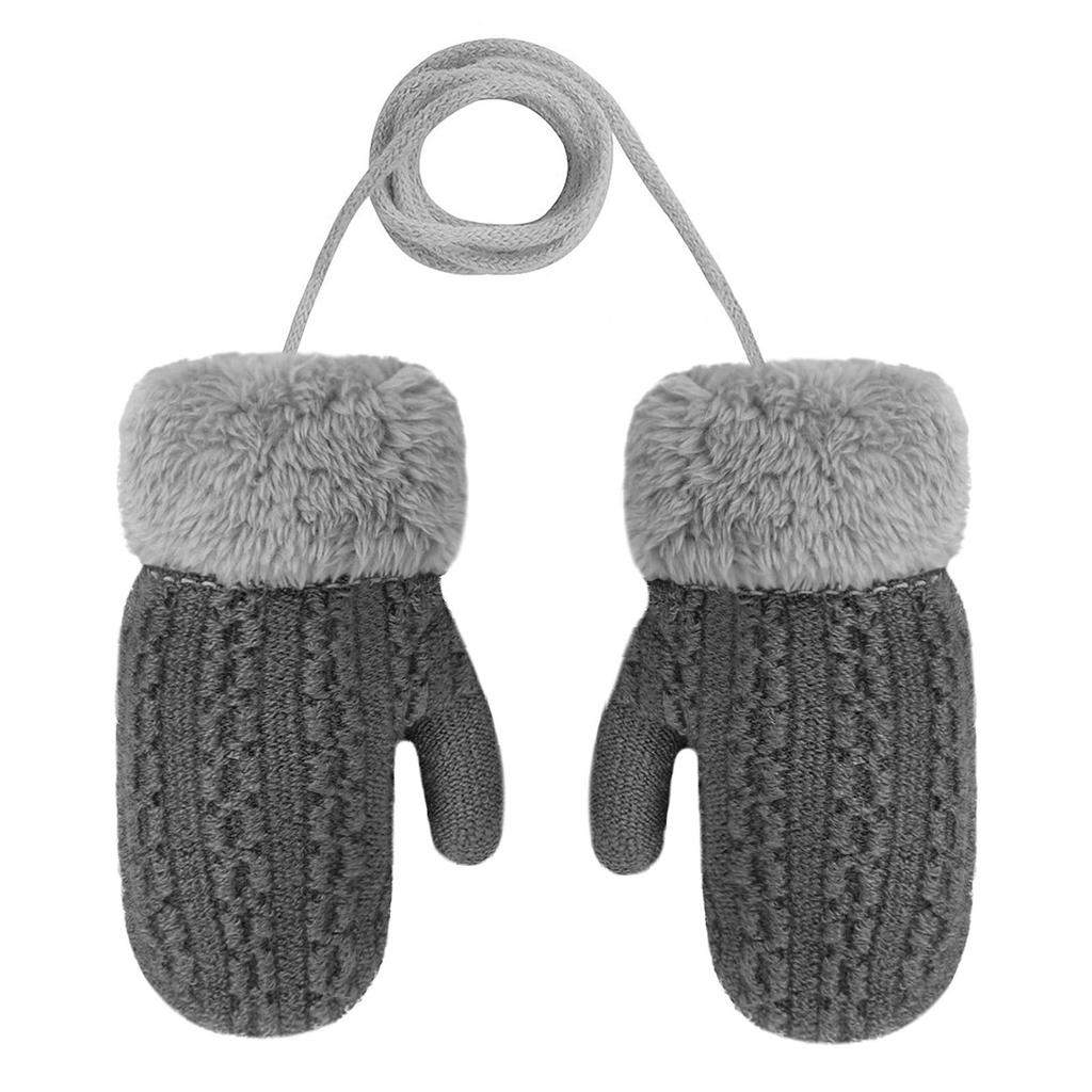 FakeFace Winter Warm Knit Solid for Toddlers Boys and Perfect for and Playing in the Includes Neck Kids' Mittens, Gloves, Double-Layered, Color, (Ages