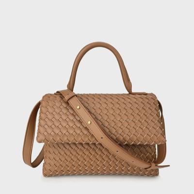 2024 Genuine Leather Woven Handbag - Autumn/Winter Fashion, Large Capacity Shoulder Messenger Bag