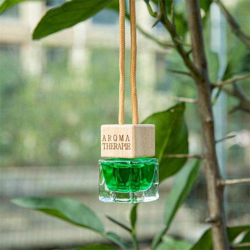 قلادة معطر جو للسيارة بزجاجة مربعة صغيرة، قطعة زينة معطرة للسيارة، هواء منعش