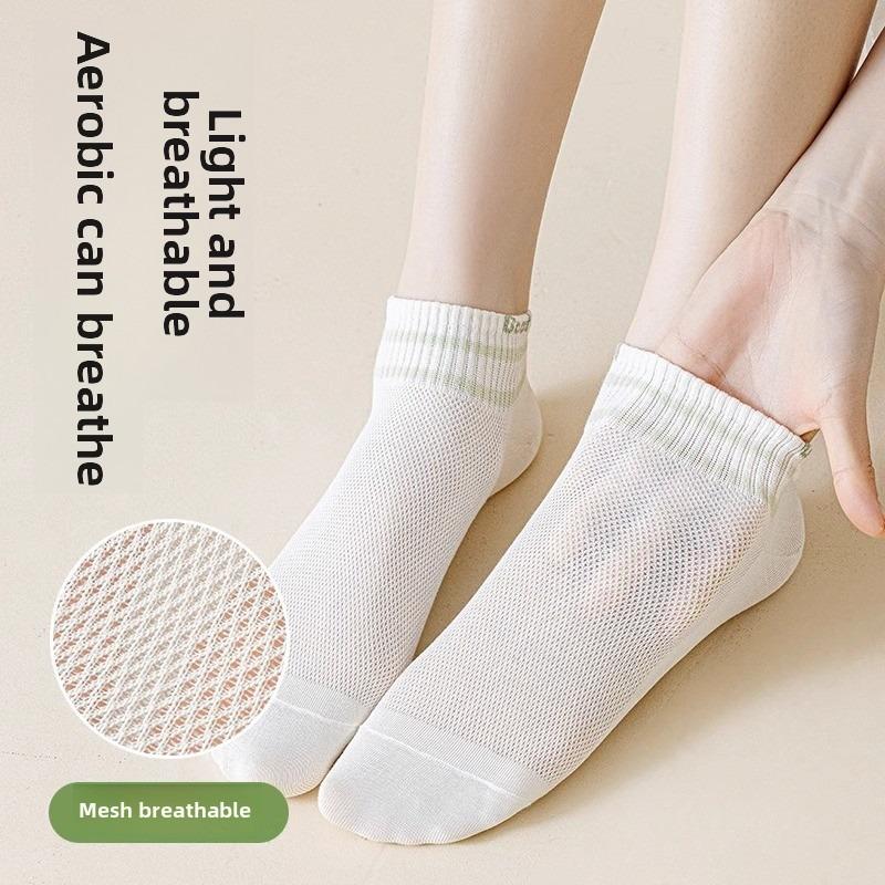 5 Pairs of Women's Summer Thin New Pure Cotton Anti Odor Short Boat Socks