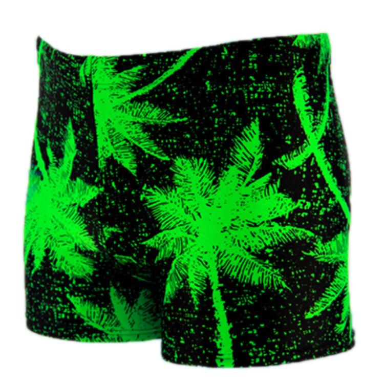 Men s Coconut Tree Print Plus Size Swim Trunks - Comfortable, Loose-Fit Briefs 5XL: Suitable for 150-180 jin