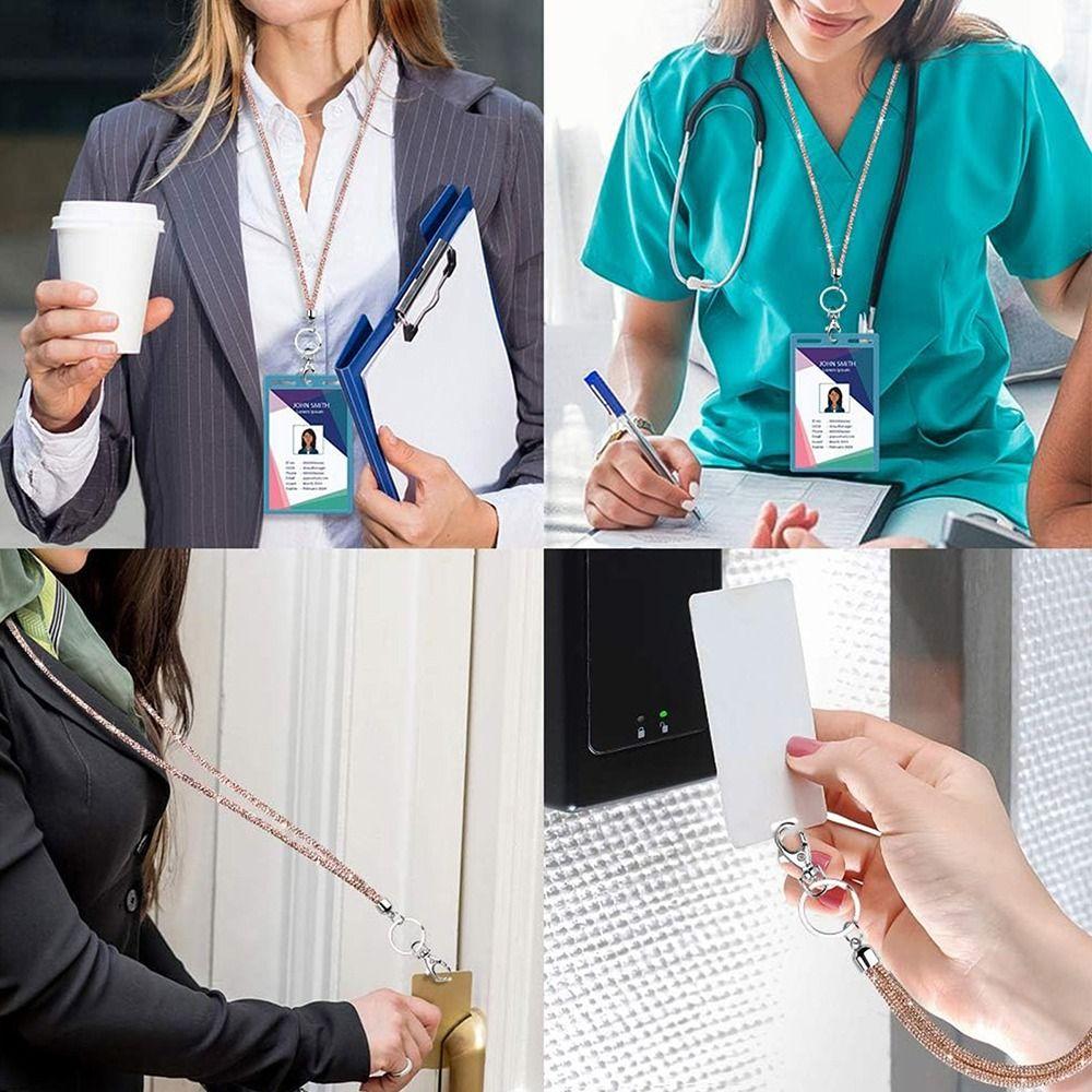 Stylowe smycze z kryształkami Wytrzymały uchwyt na klucze Akcesoria Smycze na szyję