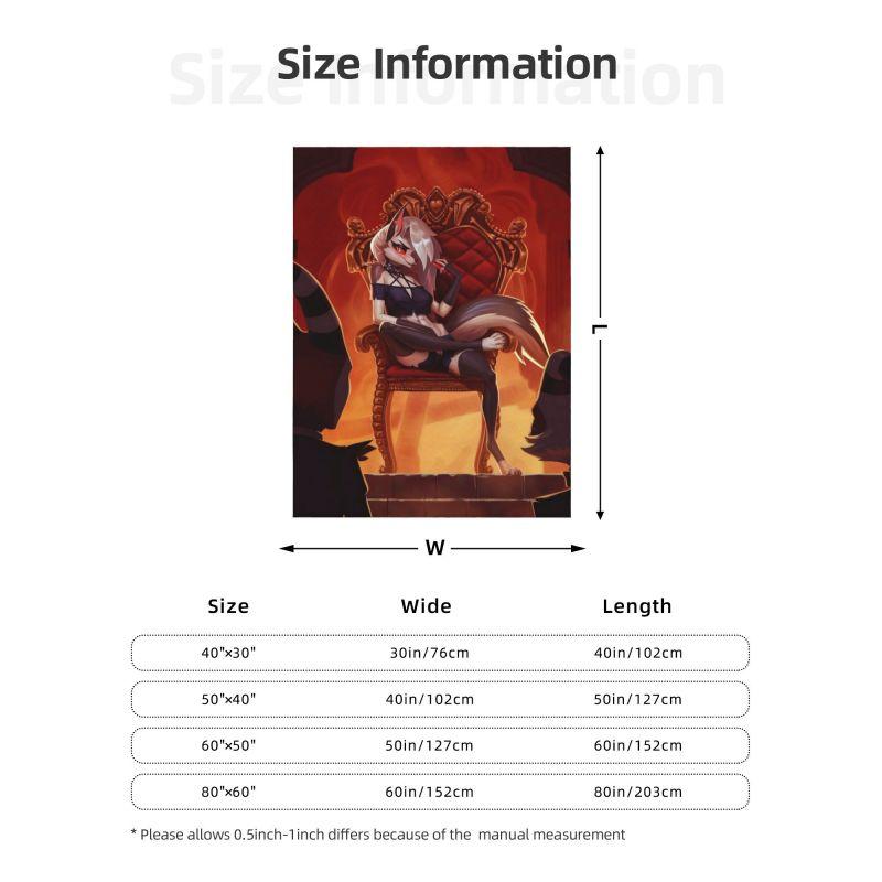 Benutzerdefinierte Helluva Boss Schwarzer Humor Animierter Musikfilm Decke Fleece Frühling Herbst Warm Flanell Überwurfdecken Sofa Bett Steppdecke