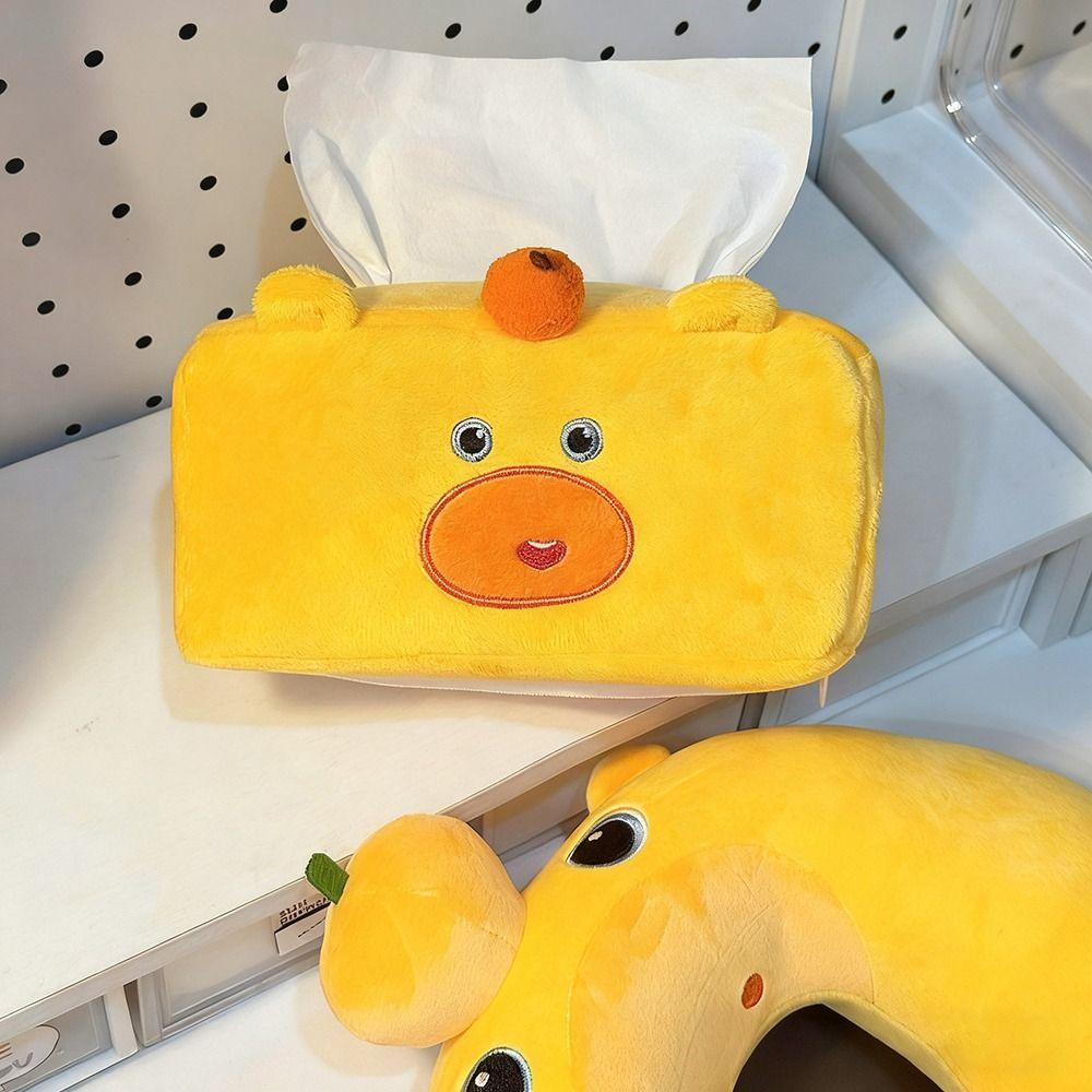 Large Capacity Tissue Box Capybara Lulu Tissue Storage Bag Cute Napkin Holder  Car Mounted