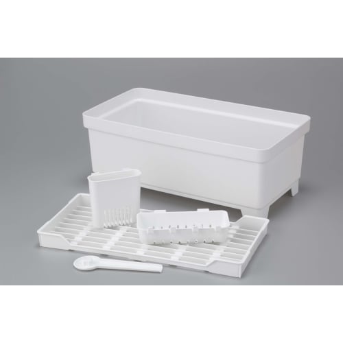 Inomata Chemical Plastic Dish Drainer, White, Approx. 22 X 42 X 16cm High, Separate Dish Drainer, Made In Japan, 0048