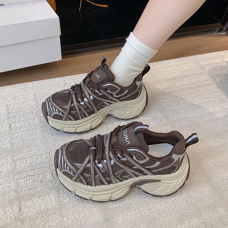 Paris spider strap dad shoes girl 2025 autumn new mesh versatile platform sports casual shoes trend