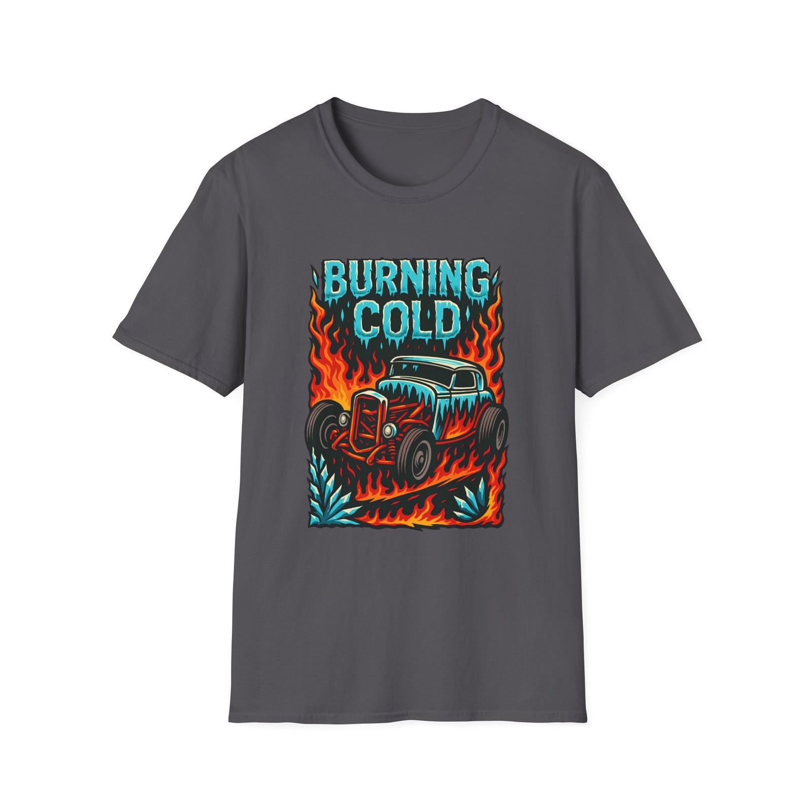 Unisex Softstyle T-Shirt Mens Womens Tees Top Burning Cold Hotrod Skeleton Flame Frost XL